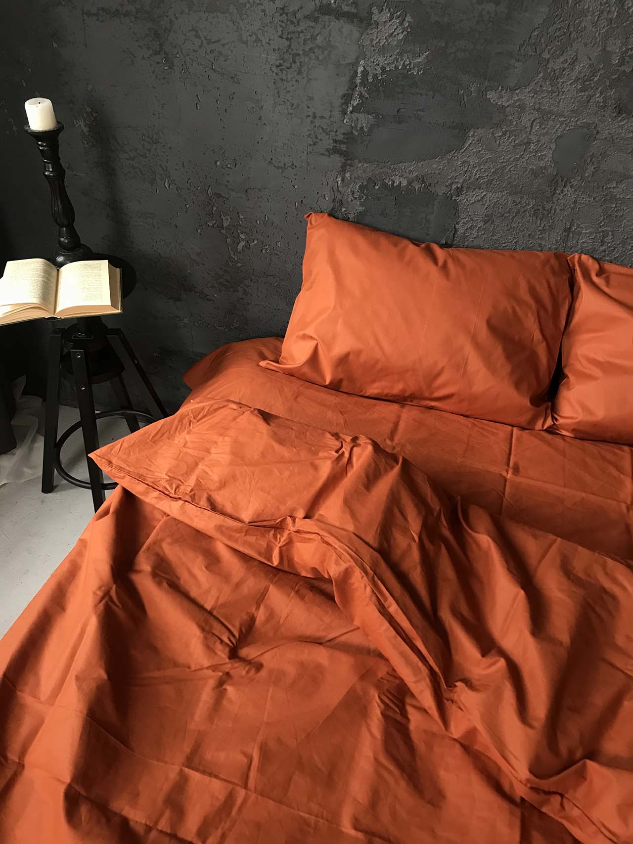 Набір постільної білизни з Ранфорсу, 100% бавовна, колір червоний кораловий