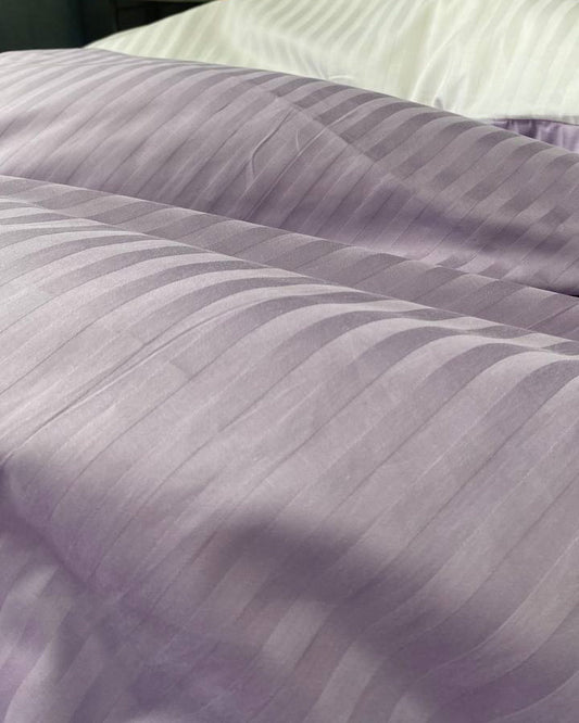 Коплект постільної білизни із страйп-сатину. Лаванда білий - Original Textile