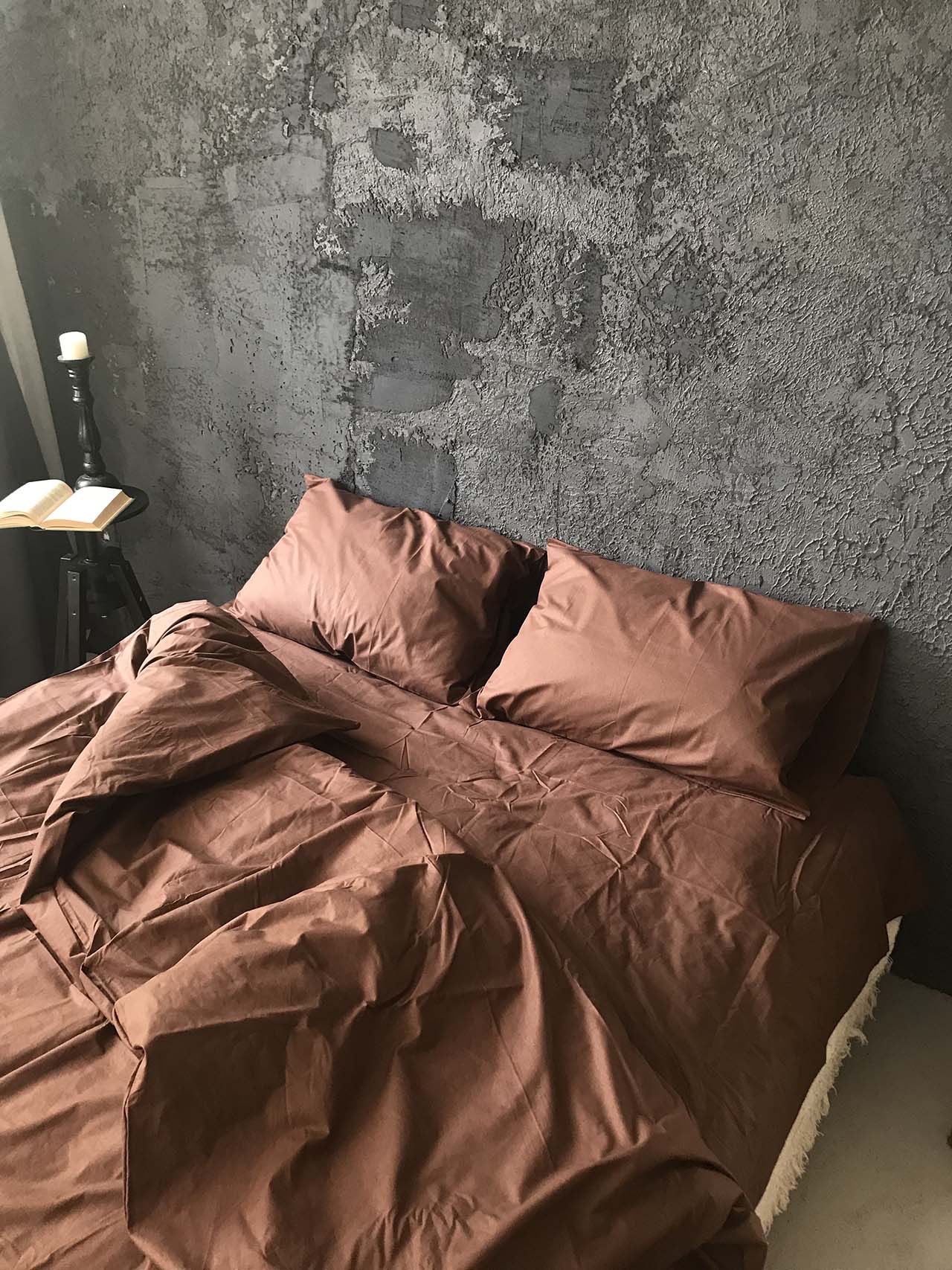 Набір постільної білизни з Ранфорсу, 100% бавовна, колір шоколад