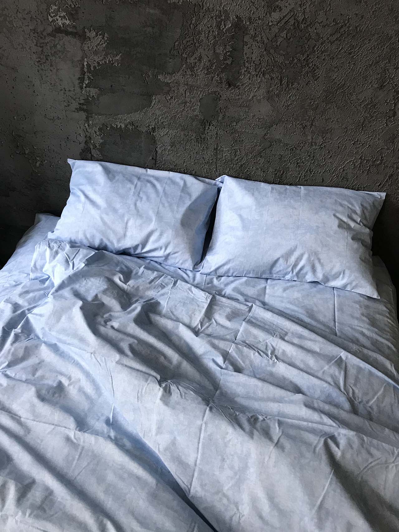 Набір постільної білизни з Ранфорсу, 100% бавовна, колір блакитний