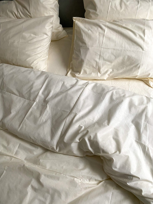 Набір постільної білизни 100% бавовна, колір молочний. - Original Textile