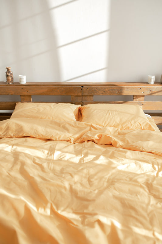 Набір постільної білизни 100% бавовна, колір жовтий - Original Textile