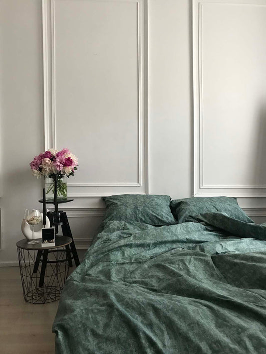 Набір постільної білизни з Ранфорсу, 100% бавовна, колір зелений