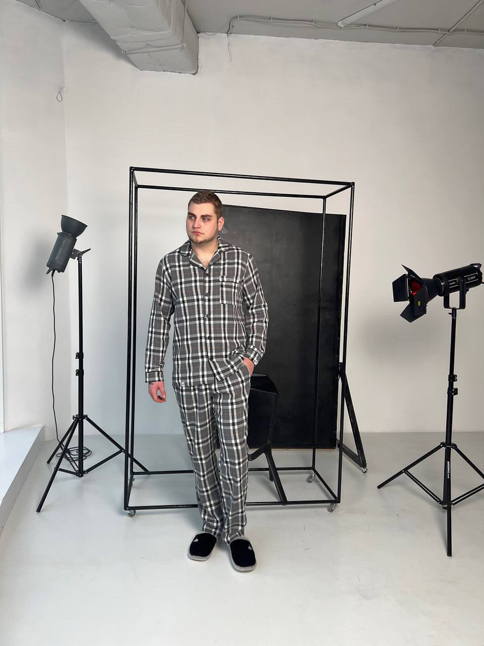 Чоловіча піжама з 100% бавовни. Сірий - Original Textile