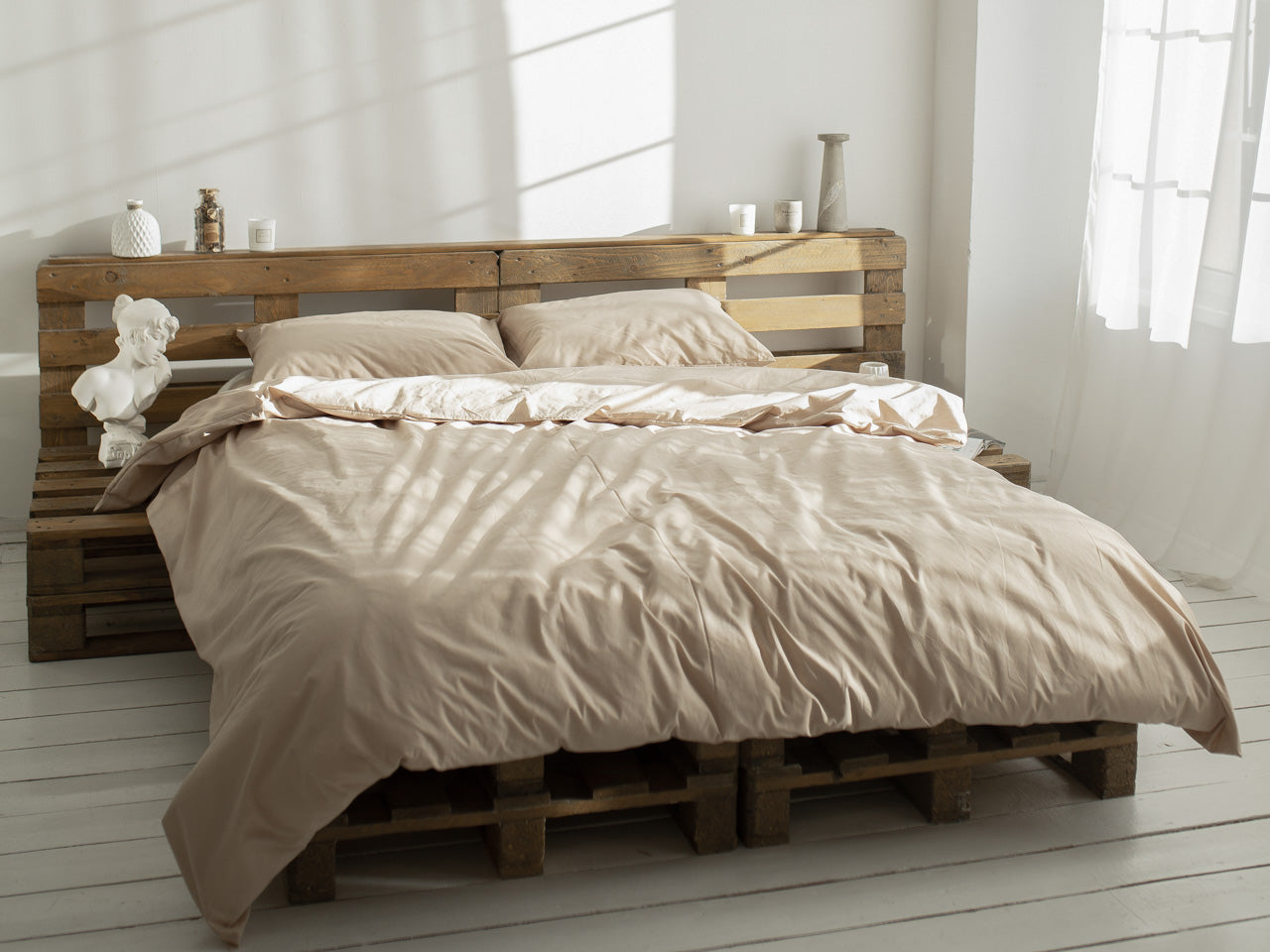 Набір постільної білизни 100% бавовна, колір беж - Original Textile