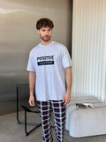 Піжама чоловіча комплект Positive thinking (штани+футболка), трикотаж