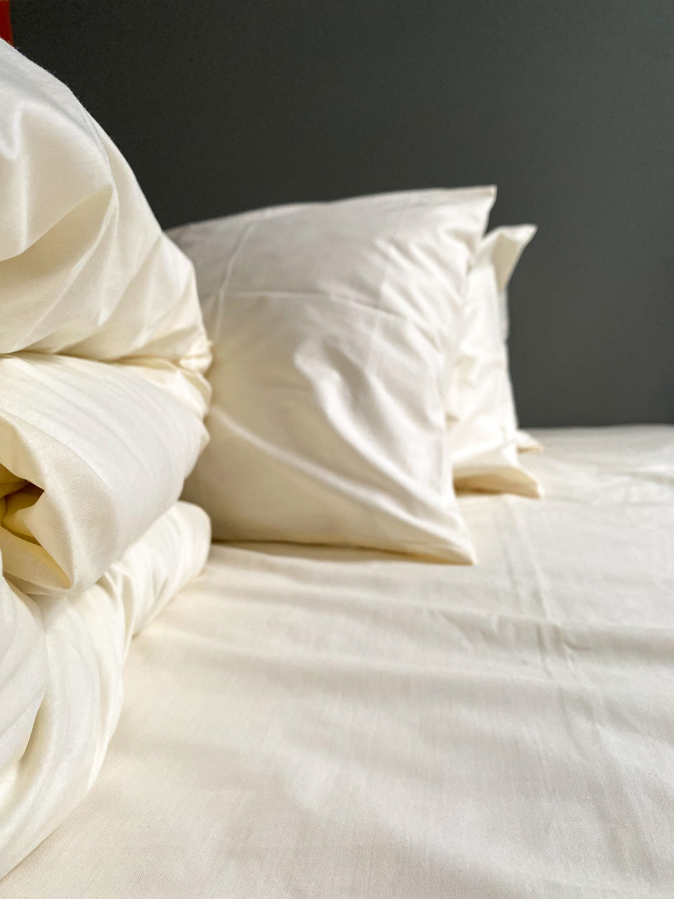 Набір постільної білизни 100% бавовна, колір молочний. - Original Textile