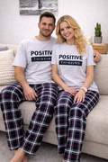 Піжама жіноча комплект штани+футболка Positive thinking, трикотаж