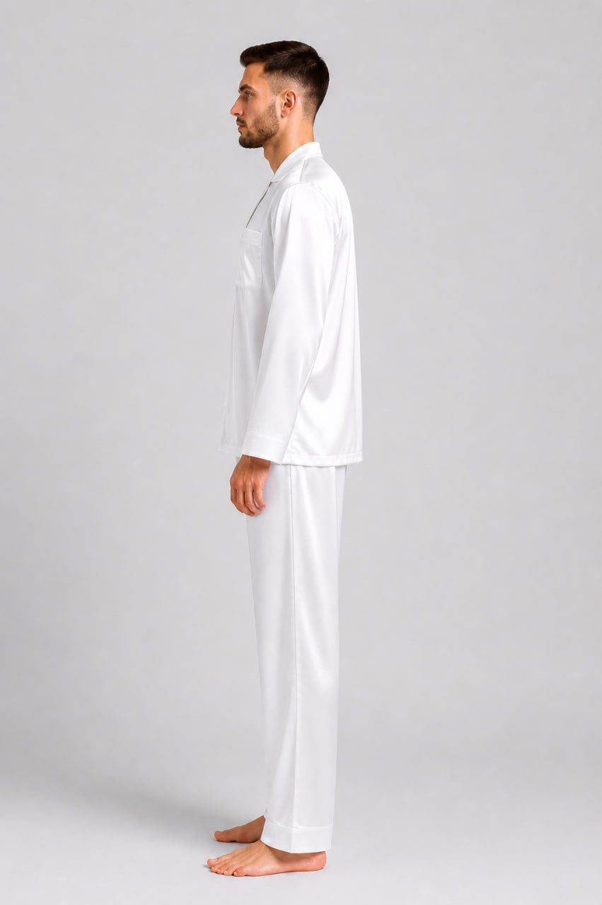 Піжама BOBRAND Total White сорочка і штани білі