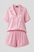 Жіноча шовкова піжама BOBRAND "Soft Pink Satin" (з шортами, колір рожевий)