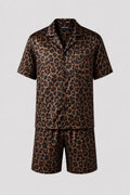 Чоловіча піжама з шортами BOBRAND "Your Leopard" (матеріал: віскозна, колір коричневий)