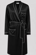 Чоловічий халат з шовку BOBRAND в чорному кольорі (колір чорний)