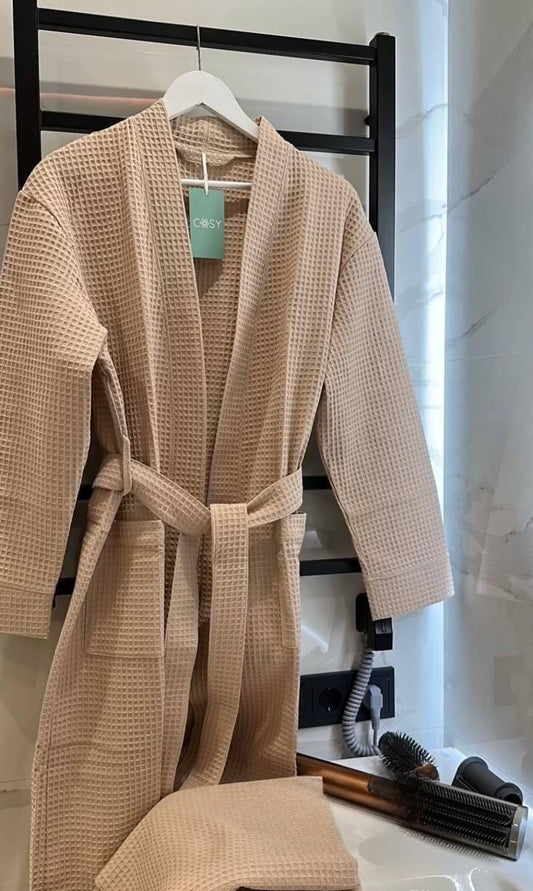 Жіночий подарунковий набір Bella3 з халатом і рушником, беж
