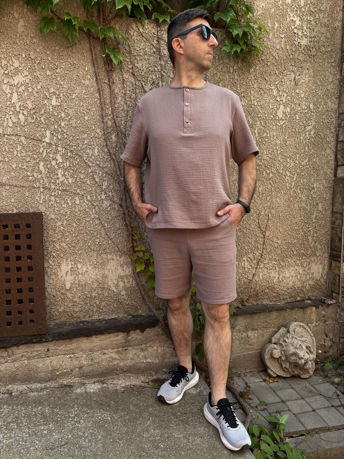 Чоловічий комплект з мусліну Capri коричневий мокко