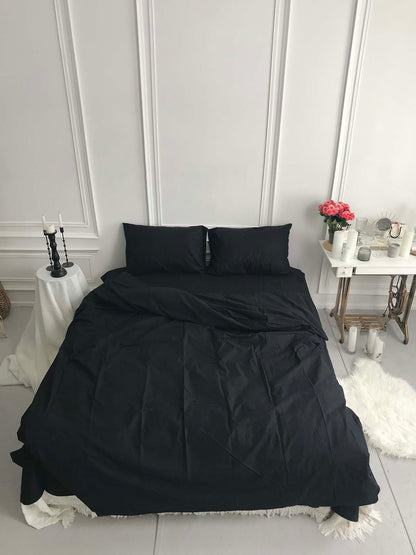 Набір постільної білизни з Ранфорсу, 100% бавовна, колір Чорний