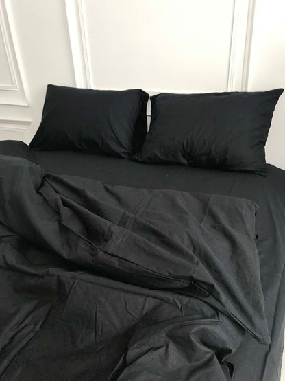 Набір постільної білизни з Ранфорсу, 100% бавовна, колір Чорний