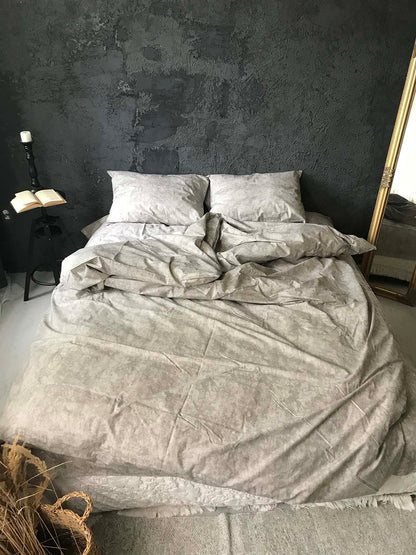 Набір постільної білизни з Ранфорсу, 100% бавовна, колір сірий