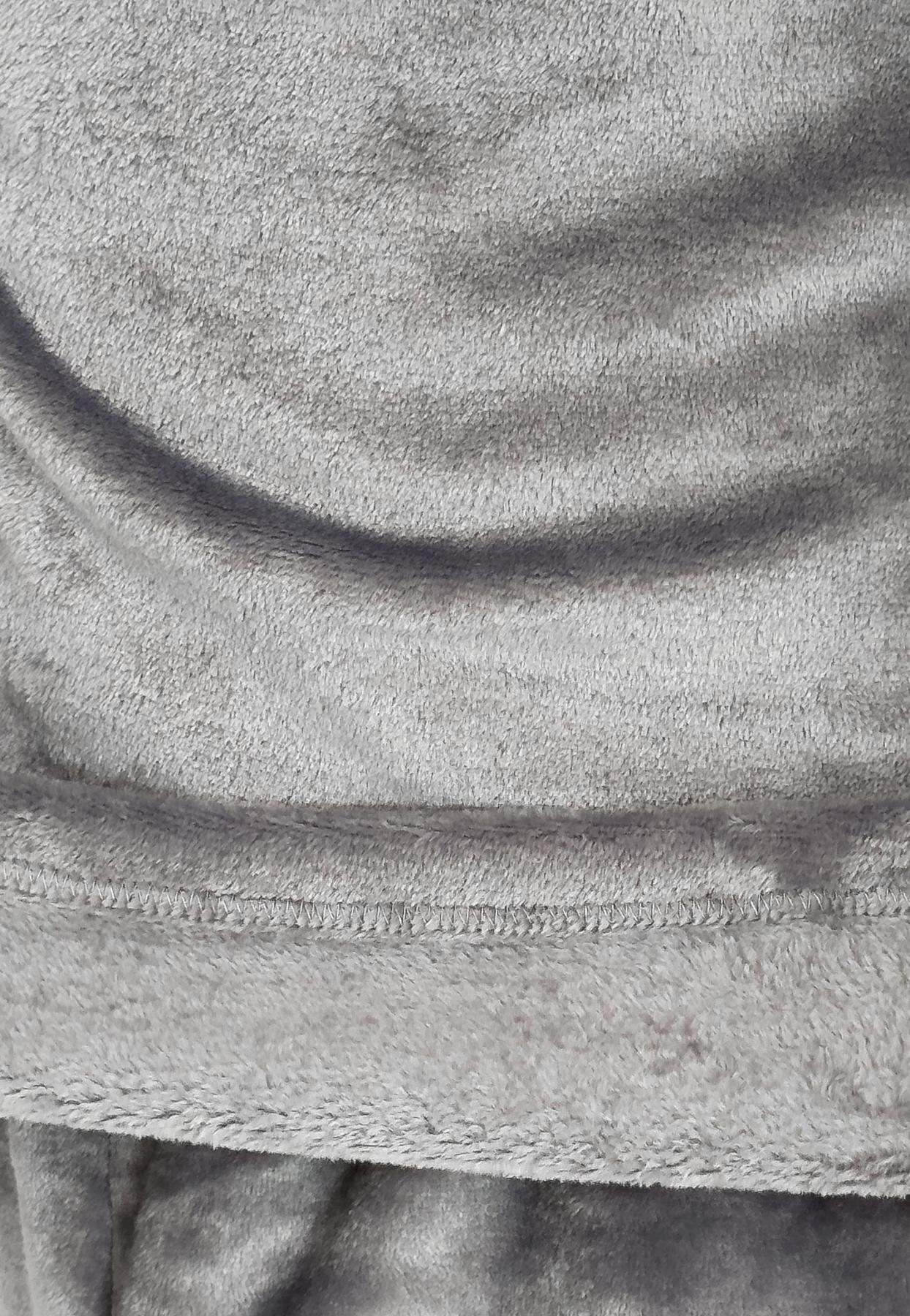 Жіноча тепла піжама з велсофту, сіра, з манжетами на рукавах і штанах, Теплик