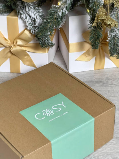 Жіночий подарунковий набір Мозаїка з халатом і рушником у коробці, колір пудра