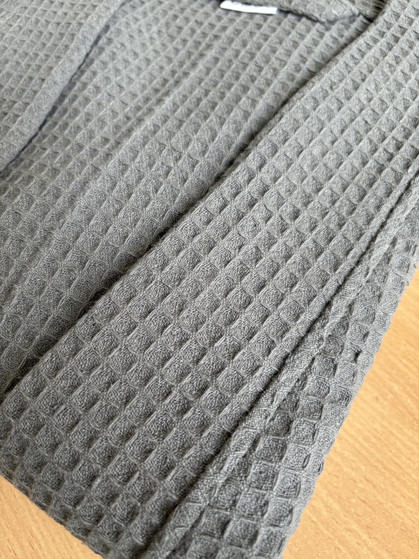 Чоловічий вафельний халат з 100% бавовни темно-сірий