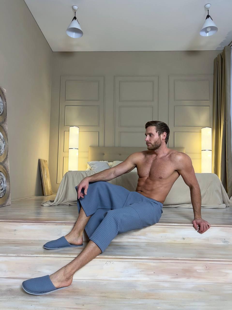 Банний набір Маренго3: кілт на липучці, рушник, капці з вафельної бавовни