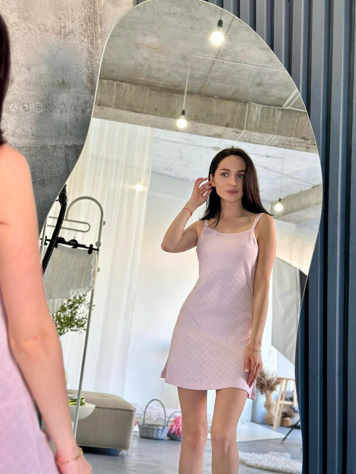 Жіноча сорочка Rose Amour, блідо-рожева, Рібана — фото 2