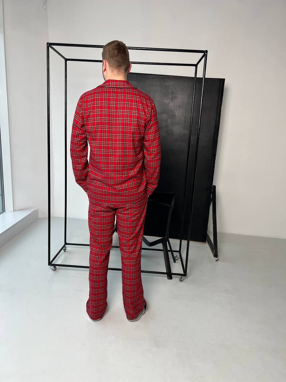 Чоловіча піжама з 100% бавовни. Червоний - Original Textile