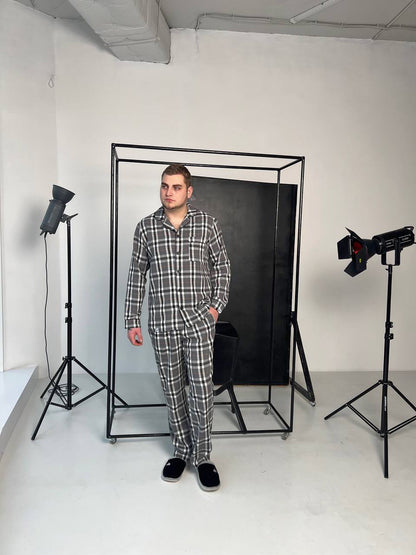 Чоловіча піжама з 100% бавовни. Сірий - Original Textile