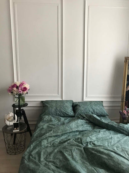 Набір постільної білизни з Ранфорсу, 100% бавовна, колір зелений