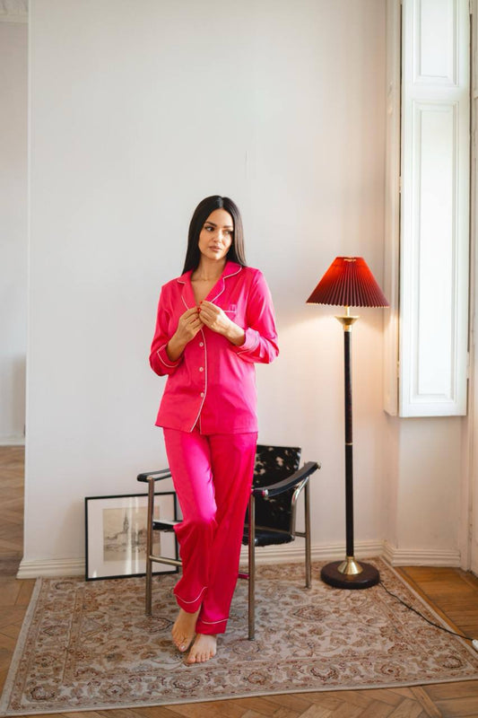 Жіноча піжама Армані шовк у стилі Вікторія Сікрет. Комплект Сорочка та штани. колір Рожевий. QC