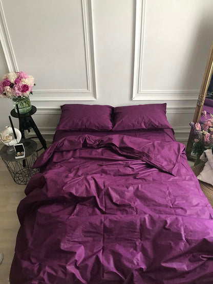 Набір постільної білизни з Ранфорсу, 100% бавовна, колір пурпурний