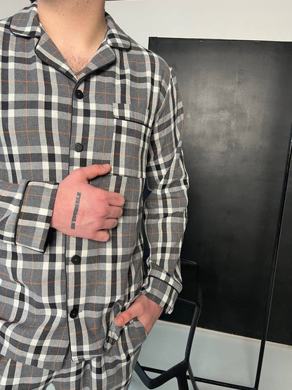 Чоловіча піжама з 100% бавовни. Сірий - Original Textile
