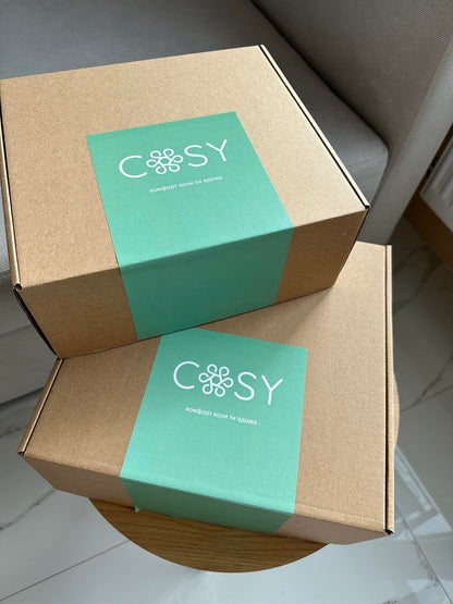 Жіночий подарунковий набір Мозаїка ментол: халат і рушник з вафельної бавовни