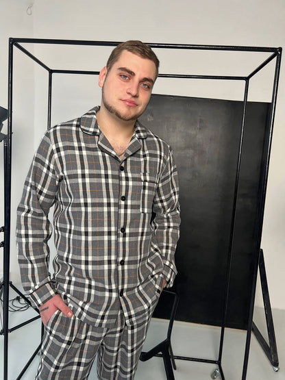 Чоловіча піжама з 100% бавовни. Сірий - Original Textile
