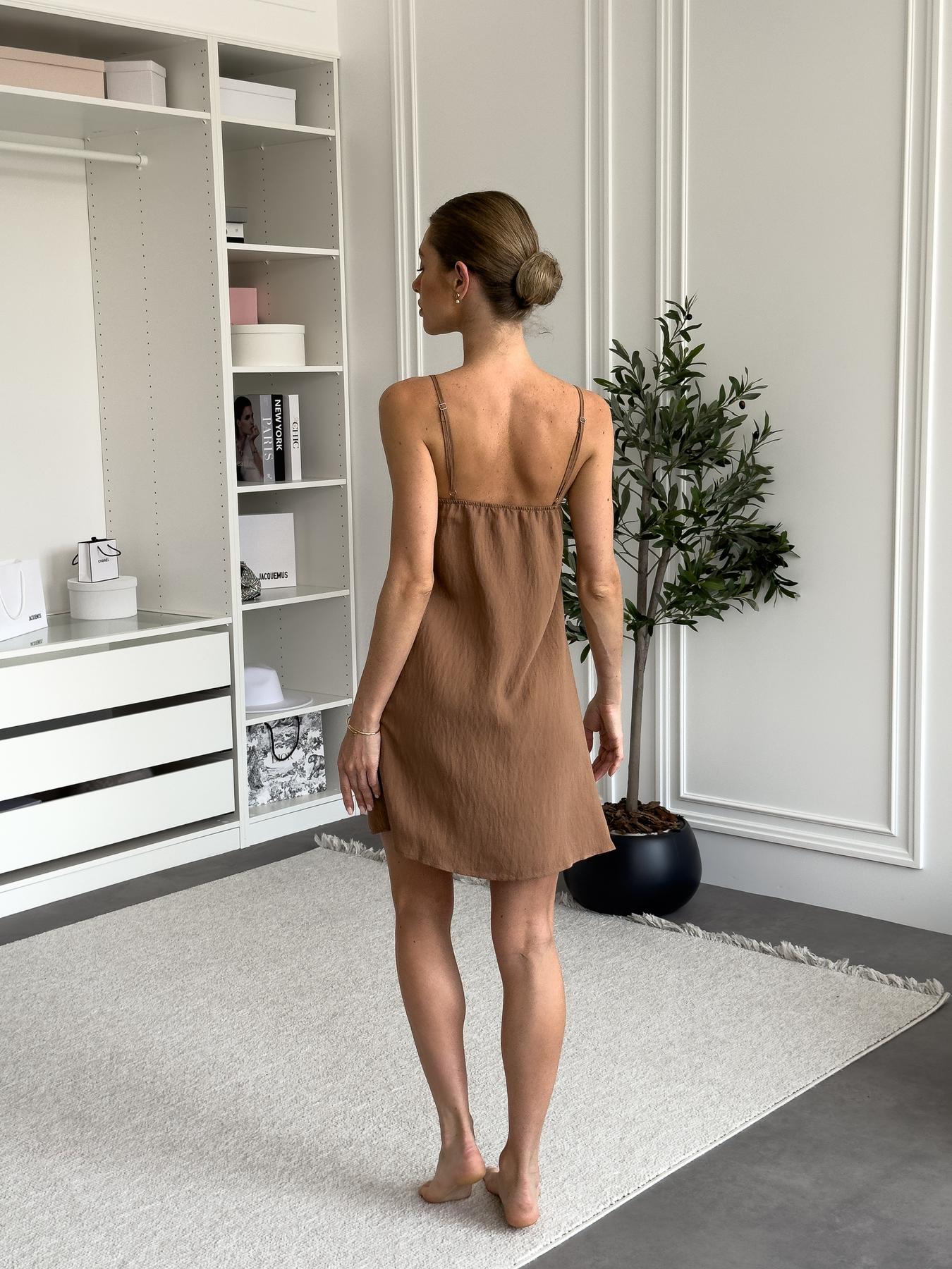 Жіночий подарунковий набір Boho Chic Кориця: халат і сорочка на бретельках, коричневий