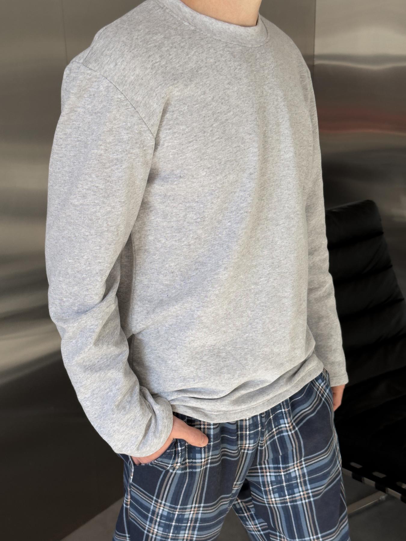 Жіноча тепла піжама з футеру з начосом, комплект лонгслів і штани синя клітинка, Скандинавія NEW