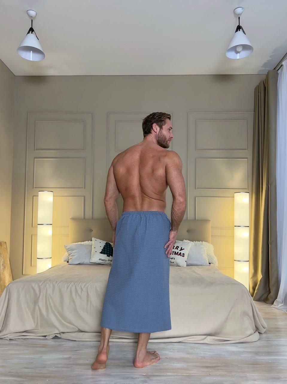 Банний набір Маренго3: кілт на липучці, рушник, капці з вафельної бавовни