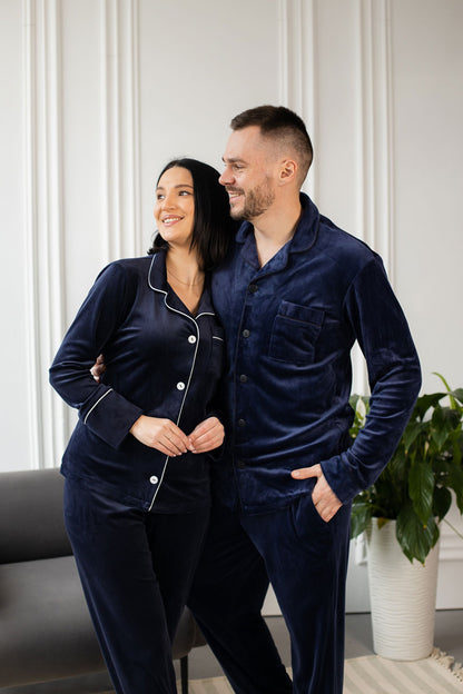 Застібка та ґудзики сорочки піжами BOBRAND синього кольору