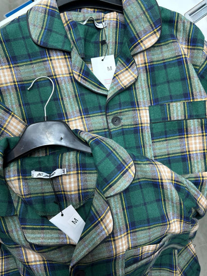 Тепла чоловіча піжама в клітинку, Сорочка та Штани. Тканина байка фланель, колір зелений