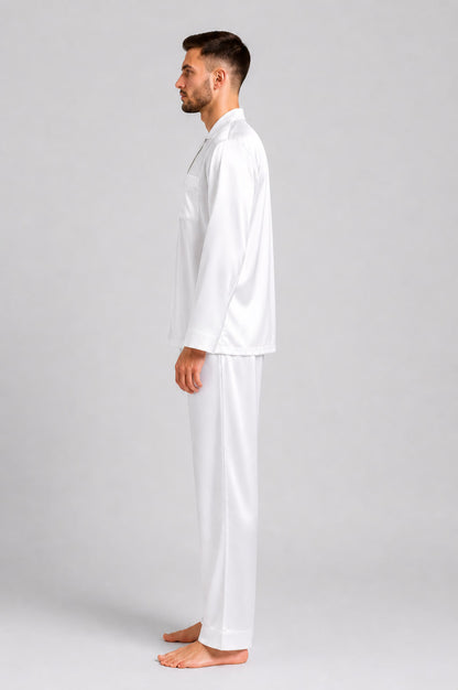 Піжама BOBRAND Total White сорочка і штани білі