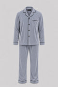 Тепла чоловіча піжама BOBRAND (Сірий колір) (матеріал: бавовняна, з штанами)