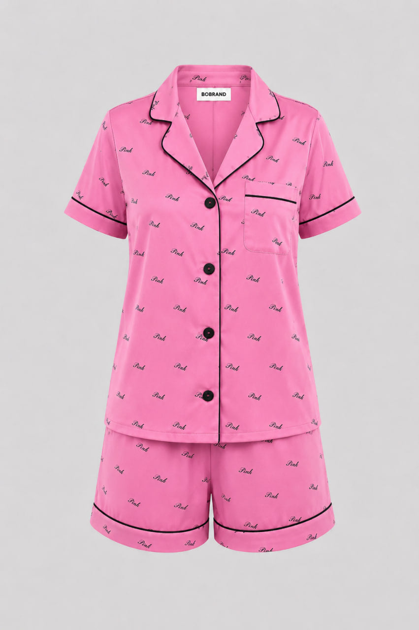 Жіноча піжама BOBRAND «Pink Mood» (матеріал: віскозна, з шортами)