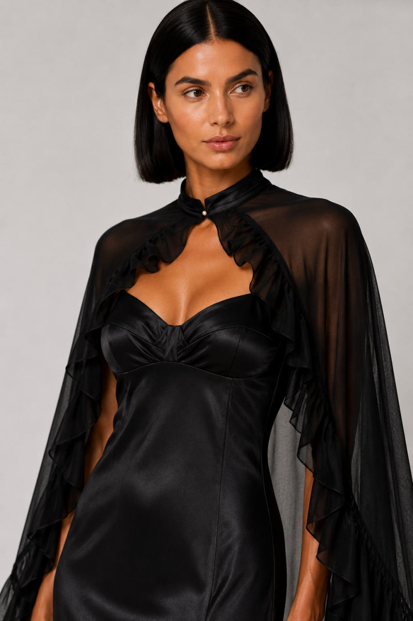 Жіноча шовкова нічна сорочка з накидкою BOBRAND “Lady Intrigue” — фото 4
